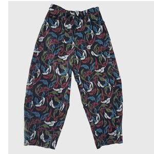 Ruti Barrel Leg Pants Womens 8Abstract Ikat Print High Rise Art To Wear Artsy